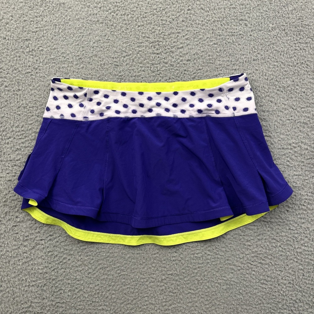 Y2K Lululemon Presta Skirt Bruised Berry Polka Dot Athletic Tennis Women's 8